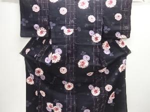 格子に菊模様浴衣